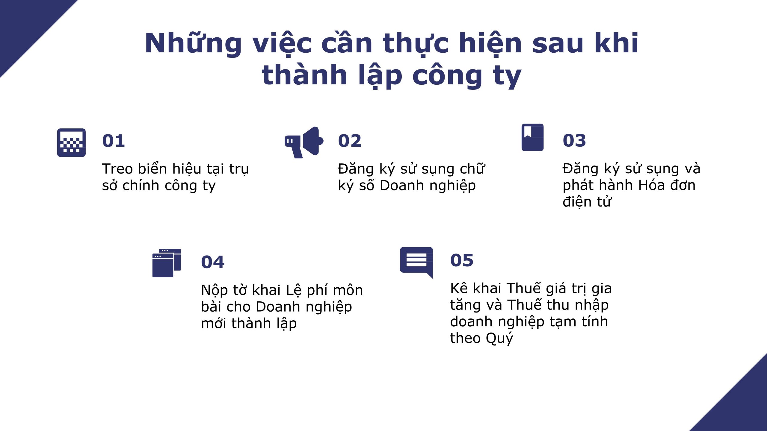 công việc cần làm sau thành lập công ty